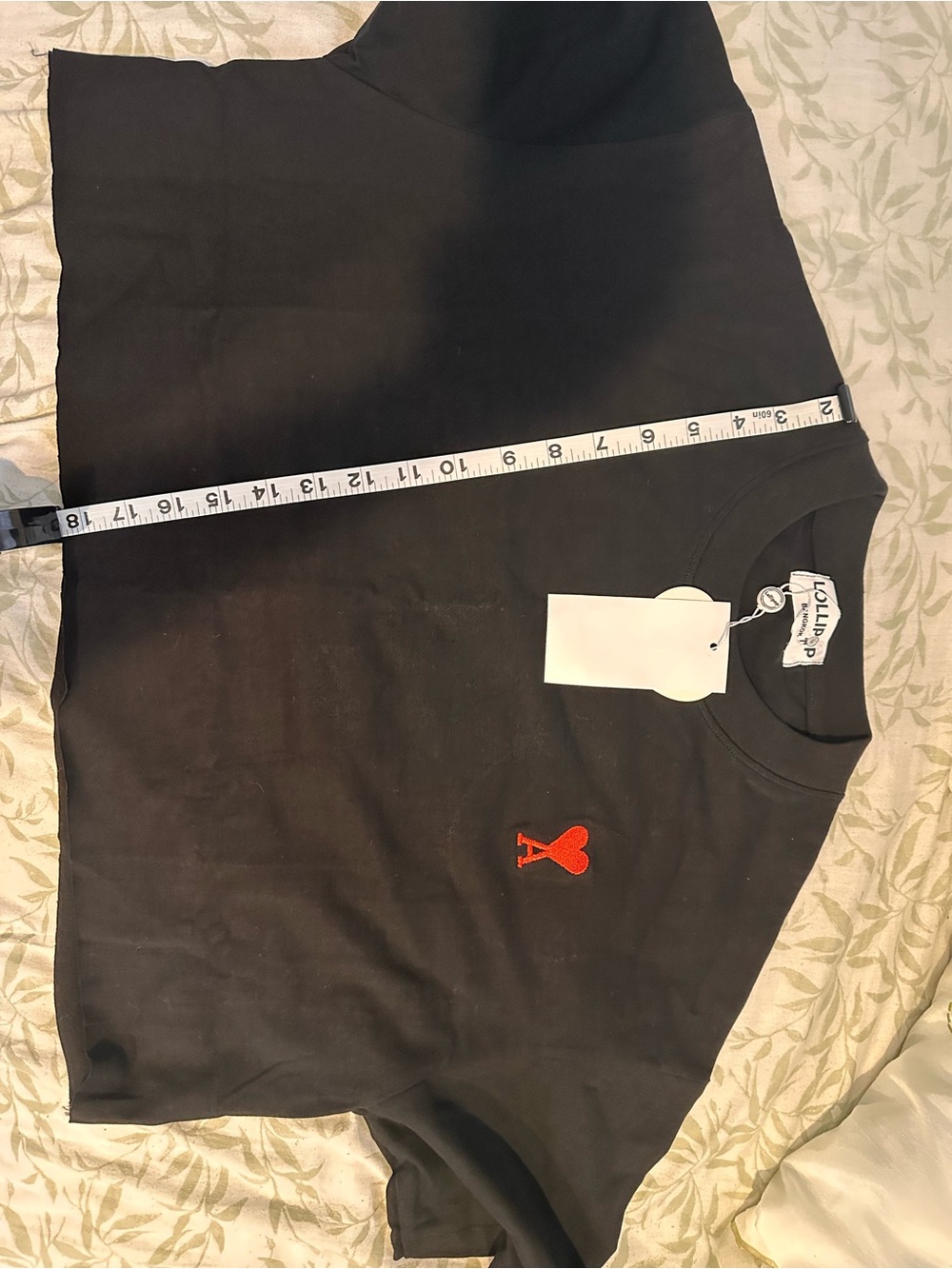 Black Women's Elastic-Waist Skirt with Red Heart Detail - Picture 13 of 13